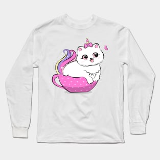 Cute loving Caticorn Unicorn girl Long Sleeve T-Shirt